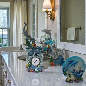 Vintage Dolphin Ocean Figurine Bundle | Coastal Resin Decor Set 5pc